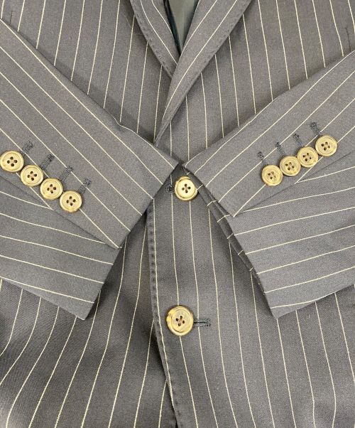 POLO RALPH LAUREN（ポロ・ラルフローレン）POLO RALPH LAUREN (ポロ・ラルフローレン) Polo クラシック ストライプド ツイル スーツ ジャケット ネイビー サイズ:42の古着・服飾アイテム