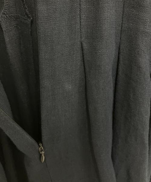 BABYLONE（バビロン）BABYLONE (バビロン) リネンウエストタックフレアワンピース ネイビー サイズ:Fの古着・服飾アイテム