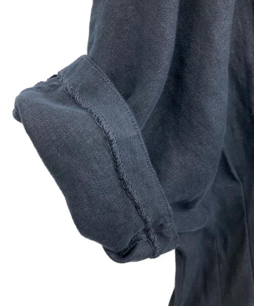 BABYLONE（バビロン）BABYLONE (バビロン) リネンウエストタックフレアワンピース ネイビー サイズ:Fの古着・服飾アイテム