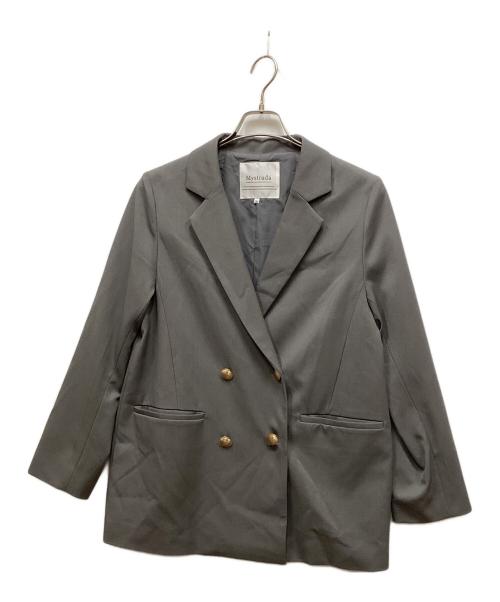 Mystrada（マイストラーダ）Mystrada (マイストラーダ) ダブルボタンテーラージャケット グレー サイズ:38の古着・服飾アイテム
