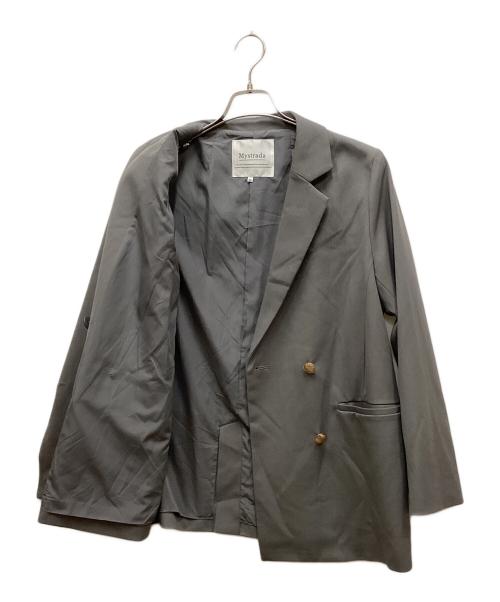 Mystrada（マイストラーダ）Mystrada (マイストラーダ) ダブルボタンテーラージャケット グレー サイズ:38の古着・服飾アイテム
