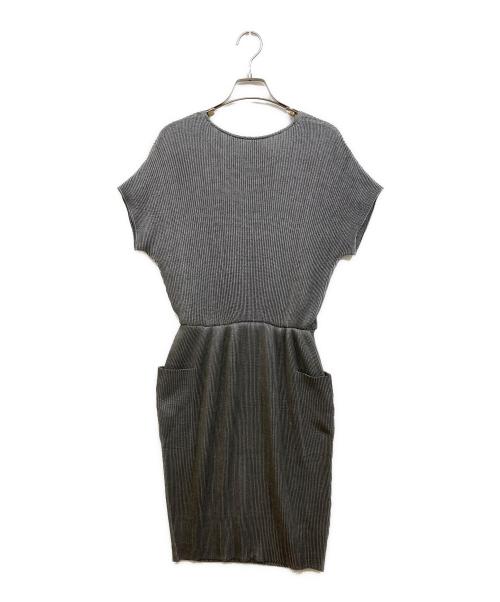 SPECCHIO（スペッチオ）SPECCHIO (スペッチオ) ノースリーブプリーツワンピース グレー サイズ:40の古着・服飾アイテム