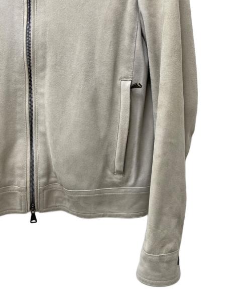 EMMETI（エンメティ）EMMETI (エンメティ) スウェードシングルライダースジャケット グレー サイズ:44の古着・服飾アイテム