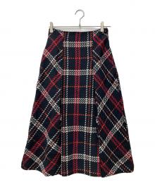 Snidel（スナイデル）の古着「ロービングチェックミディスカート SWFS234024」｜ネイビー