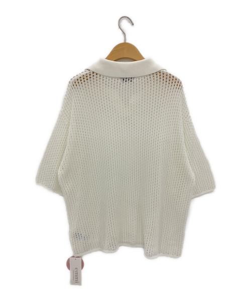 emmi（エミ）emmi (エミ) コイルヤーンスキッパーメッシュニット ホワイト サイズ:Fの古着・服飾アイテム