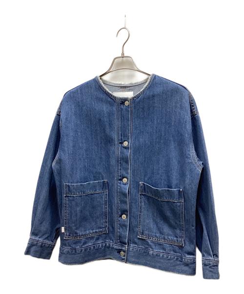 SHIPS any（シップスエニィ）SHIPS any (シップスエニィ) ノーカラー デニム ブルゾン インディゴ サイズ:FREEの古着・服飾アイテム
