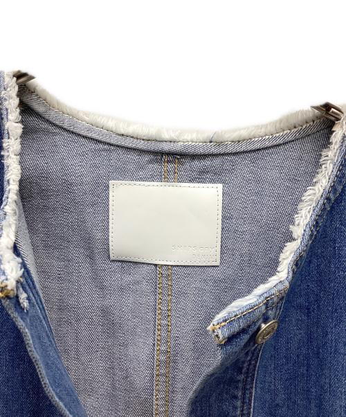 SHIPS any（シップスエニィ）SHIPS any (シップスエニィ) ノーカラー デニム ブルゾン インディゴ サイズ:FREEの古着・服飾アイテム