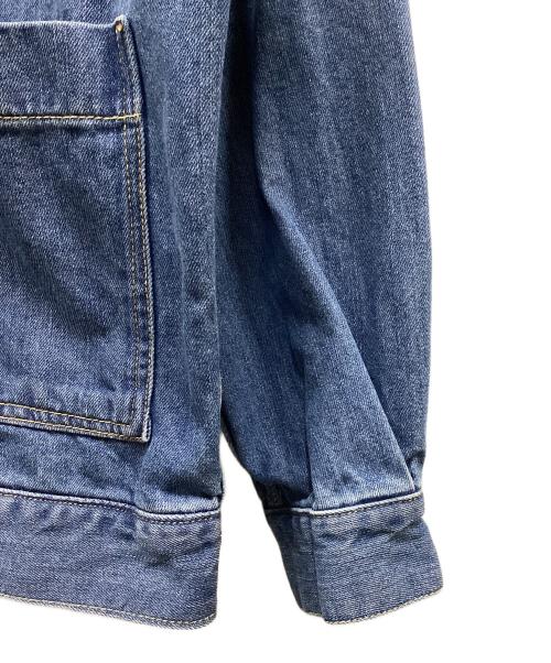 SHIPS any（シップスエニィ）SHIPS any (シップスエニィ) ノーカラー デニム ブルゾン インディゴ サイズ:FREEの古着・服飾アイテム