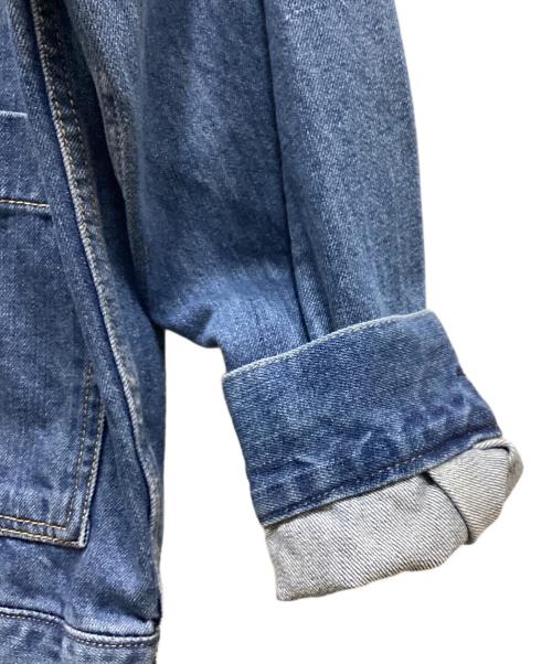 SHIPS any（シップスエニィ）SHIPS any (シップスエニィ) ノーカラー デニム ブルゾン インディゴ サイズ:FREEの古着・服飾アイテム