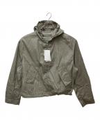 KENZOケンゾー）の古着「Kanji Logo Back Coated Nylon Zip Hoodie」｜チャコールグレー