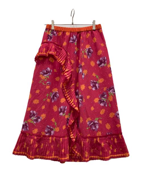 MUVEIL（ミュベール）MUVEIL (ミュベール) アネモネプリントスカート ピンク サイズ:38 未使用品の古着・服飾アイテム