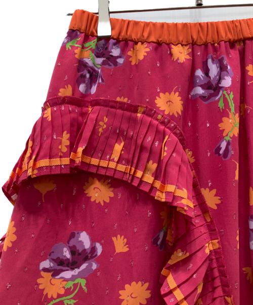 MUVEIL（ミュベール）MUVEIL (ミュベール) アネモネプリントスカート ピンク サイズ:38 未使用品の古着・服飾アイテム