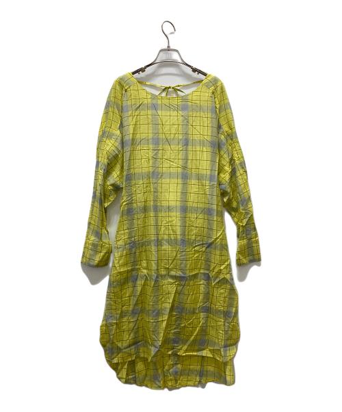 08sircus（ゼロエイトサーカス）08sircus (ゼロエイトサーカス) チェック柄ワンピース イエロー 未使用品の古着・服飾アイテム