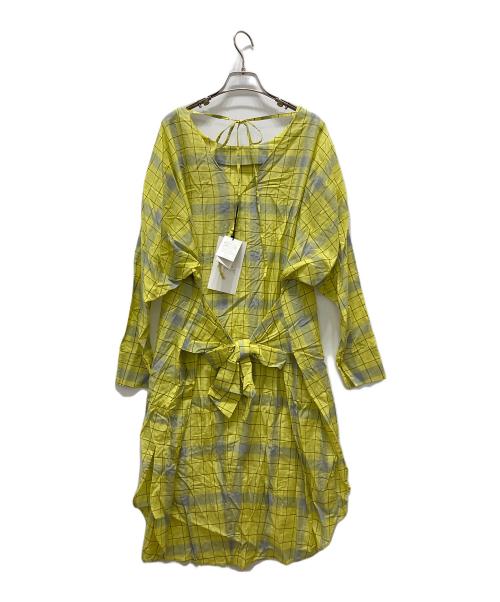 08sircus（ゼロエイトサーカス）08sircus (ゼロエイトサーカス) チェック柄ワンピース イエロー 未使用品の古着・服飾アイテム