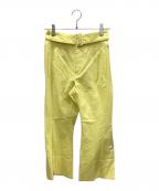 TARO HORIUCHIタロウホリウチ）の古着「総柄センターシームフレアパンツ」｜イエロー