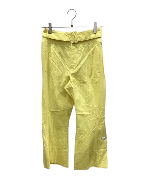 TARO HORIUCHI（タロウホリウチ）TARO HORIUCHI (タロウホリウチ) 総柄センターシームフレアパンツ イエロー サイズ:1 未使用品の古着・服飾アイテム