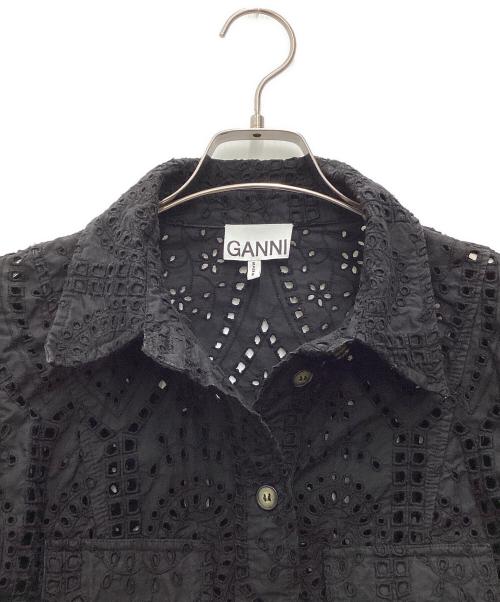 GANNI（ガニー）Ganni (ガニー) カットワークワンピース ブラック サイズ:SIZE 40の古着・服飾アイテム