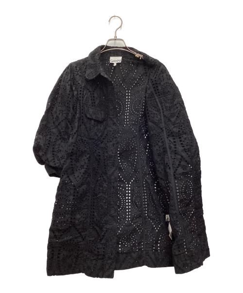 GANNI（ガニー）Ganni (ガニー) カットワークワンピース ブラック サイズ:SIZE 40の古着・服飾アイテム
