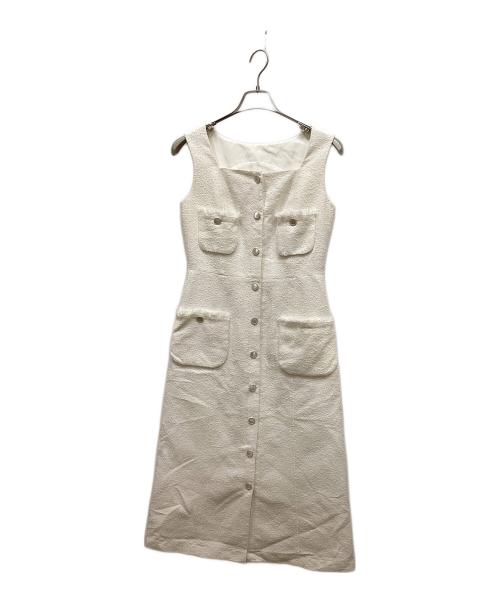 ANAYI（アナイ）ANAYI (アナイ) カラースラブツイードジャンパースカート ホワイト サイズ:38の古着・服飾アイテム