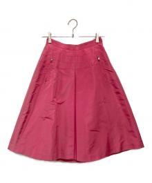 PRADA（プラダ）の古着「シルク混タックスカート」｜ピンク