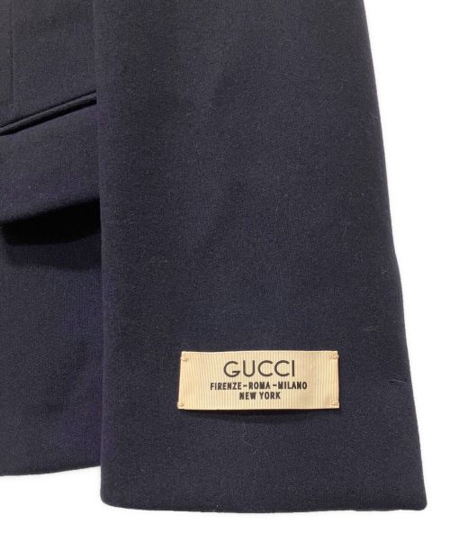GUCCI（グッチ）GUCCI (グッチ) ウールフェルト テーラードジャケット ネイビー サイズ:44の古着・服飾アイテム