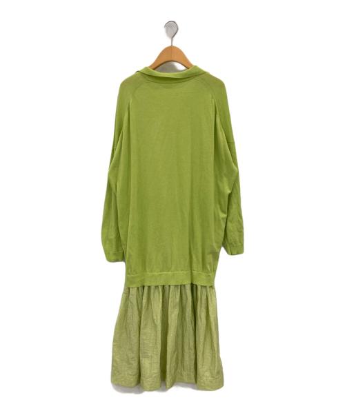 LA LIGNE（LA LIGNE）LA LIGNE (LA LIGNE) 衿羽ニットドレス グリーンの古着・服飾アイテム
