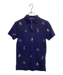 POLO RALPH LAUREN（ポロ・ラルフローレン）の古着「マルチポロベア刺繍ポロシャツ」｜ネイビー