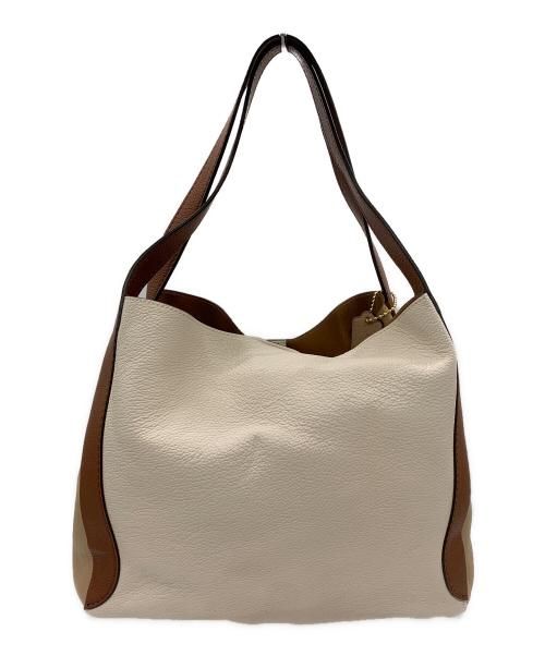 COACH（コーチ）COACH (コーチ) ハドリーホーボー カラーブロック ブラウン×ベージュの古着・服飾アイテム
