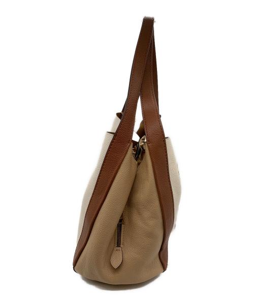 COACH（コーチ）COACH (コーチ) ハドリーホーボー カラーブロック ブラウン×ベージュの古着・服飾アイテム