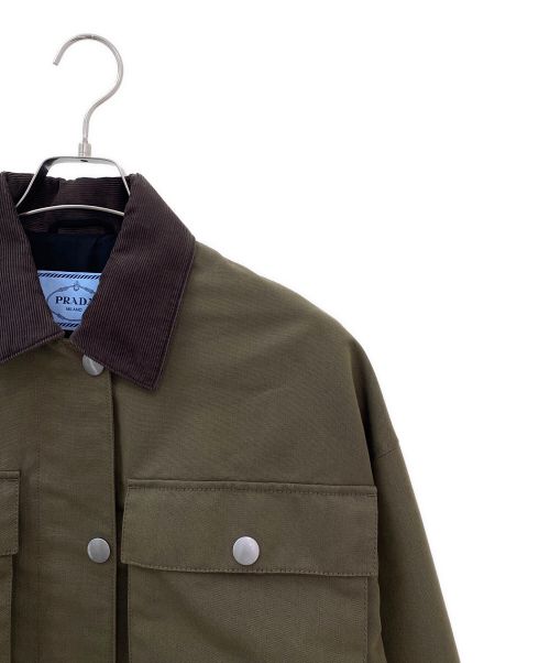 PRADA（プラダ）PRADA (プラダ) テクニカルキャンバスブルゾンジャケット オリーブ サイズ:38の古着・服飾アイテム