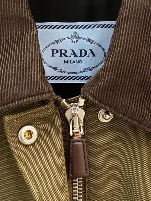 PRADA（プラダ）PRADA (プラダ) テクニカルキャンバスブルゾンジャケット オリーブ サイズ:38の古着・服飾アイテム