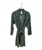 MISTER GENTLE MANミスタージェントルマン）の古着「CAMP COLLAR FLOWER ガウンシャツ」｜ネイビー