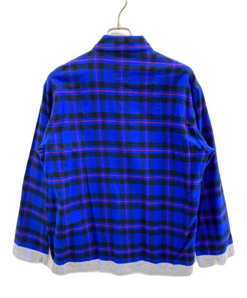 uniform experiment（ユニフォームエクスペリメント）uniform experiment (ユニフォームエクスペリメント) LINE FLANNEL EASY JACKET ブルー サイズ:2の古着・服飾アイテム