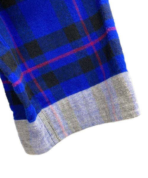 uniform experiment（ユニフォームエクスペリメント）uniform experiment (ユニフォームエクスペリメント) LINE FLANNEL EASY JACKET ブルー サイズ:2の古着・服飾アイテム