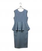 Adam et Ropeアダム エ ロペ）の古着「ペプラムワンピース」｜ライトブルー