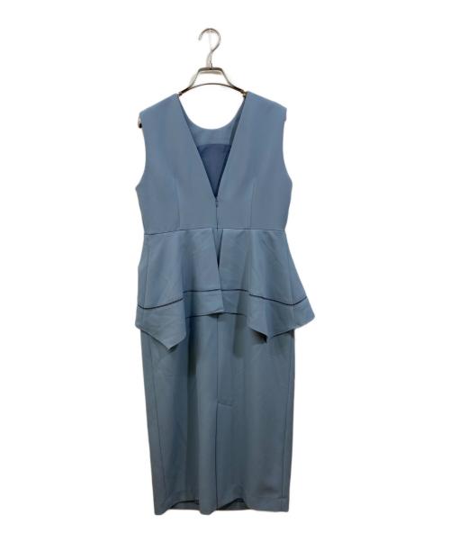 Adam et Rope（アダム エ ロペ）Adam et Rope (アダム エ ロペ) ペプラムワンピース ライトブルー サイズ: Freeの古着・服飾アイテム