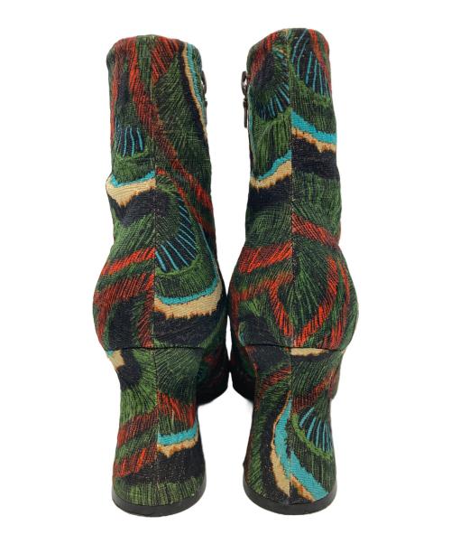 DRIES VAN NOTEN（ドリスヴァンノッテン）DRIES VAN NOTEN (ドリスヴァンノッテン) ジャガードアンクルブーツ グリーン サイズ:36の古着・服飾アイテム
