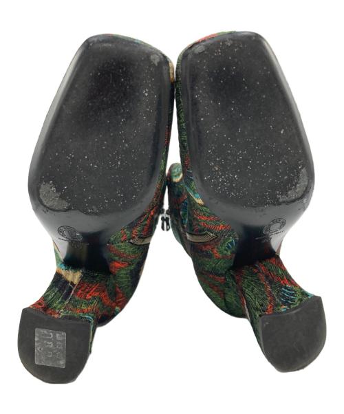 DRIES VAN NOTEN（ドリスヴァンノッテン）DRIES VAN NOTEN (ドリスヴァンノッテン) ジャガードアンクルブーツ グリーン サイズ:36の古着・服飾アイテム