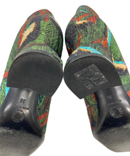 DRIES VAN NOTEN（ドリスヴァンノッテン）DRIES VAN NOTEN (ドリスヴァンノッテン) ジャガードアンクルブーツ グリーン サイズ:36の古着・服飾アイテム