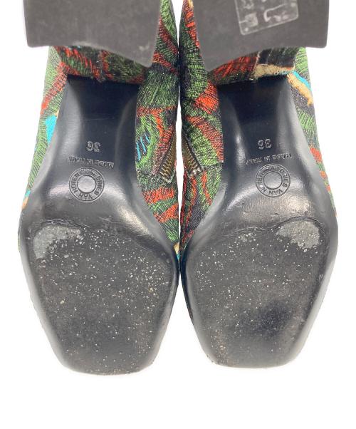 DRIES VAN NOTEN（ドリスヴァンノッテン）DRIES VAN NOTEN (ドリスヴァンノッテン) ジャガードアンクルブーツ グリーン サイズ:36の古着・服飾アイテム