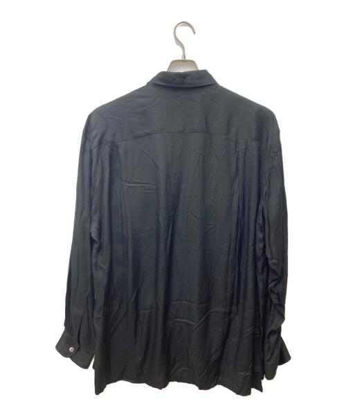 INTERIM（インテリム）INTERIM (インテリム) HYPER BIG SILK RAYON OPEN COLLAR SHIRT ブラック サイズ:5の古着・服飾アイテム
