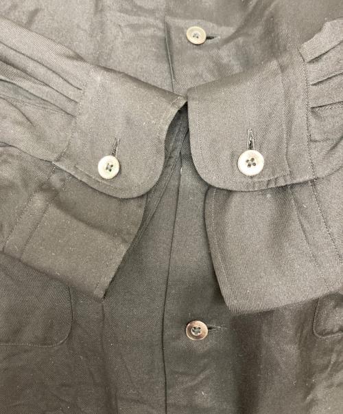 INTERIM（インテリム）INTERIM (インテリム) HYPER BIG SILK RAYON OPEN COLLAR SHIRT ブラック サイズ:5の古着・服飾アイテム