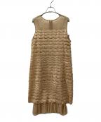 GRACE CLASSグレースクラス）の古着「チュールフリンジドレス」｜ベージュ