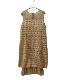 GRACE CLASS（グレースクラス）の古着「チュールフリンジドレス」｜ベージュ