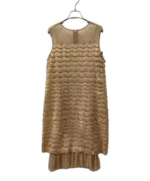 GRACE CLASS（グレースクラス）GRACE CLASS (グレースクラス) チュールフリンジドレス ベージュ サイズ:36の古着・服飾アイテム
