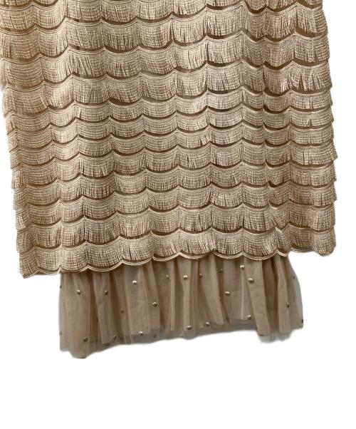 GRACE CLASS（グレースクラス）GRACE CLASS (グレースクラス) チュールフリンジドレス ベージュ サイズ:36の古着・服飾アイテム