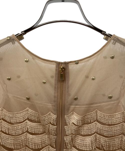 GRACE CLASS（グレースクラス）GRACE CLASS (グレースクラス) チュールフリンジドレス ベージュ サイズ:36の古着・服飾アイテム