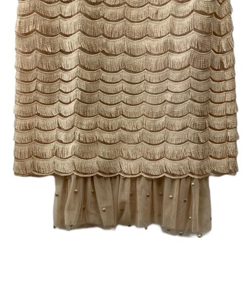 GRACE CLASS（グレースクラス）GRACE CLASS (グレースクラス) チュールフリンジドレス ベージュ サイズ:36の古着・服飾アイテム