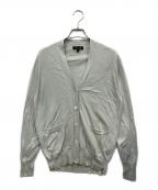 DRAWERドゥロワー）の古着「18GコットンシルクVネックカーディガン」｜ライトグリーン
