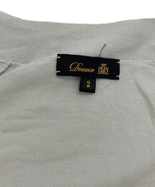 DRAWER（ドゥロワー）Drawer (ドゥロワー) 18GコットンシルクVネックカーディガン ライトグリーン サイズ:SIZE 2の古着・服飾アイテム